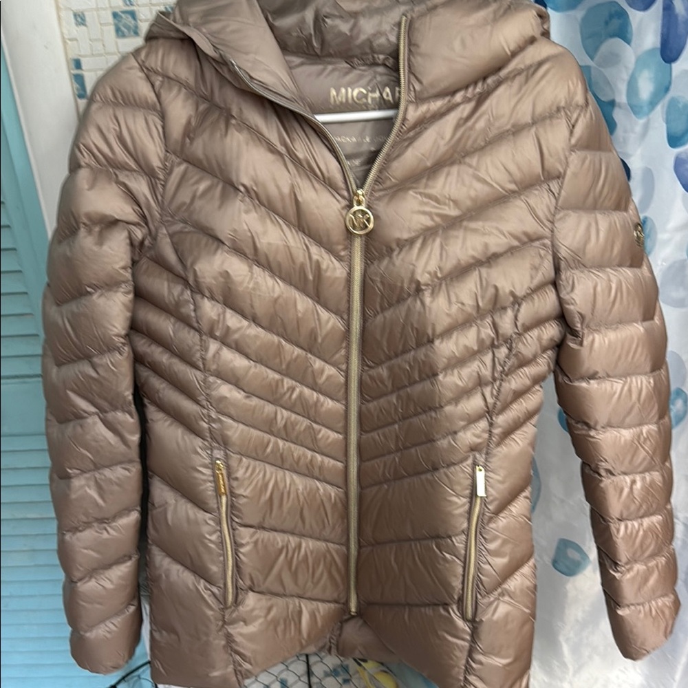 Michael Kors Taupe Puffer Jacket